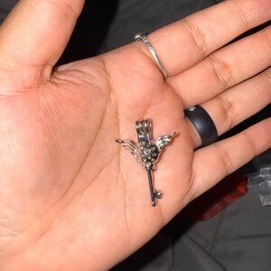 Silver Winged Key Pendant